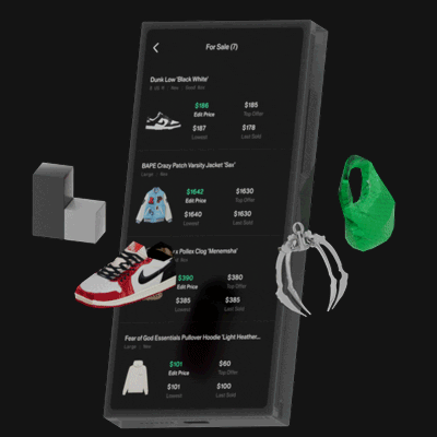 alias app showing trending products and their resale value
